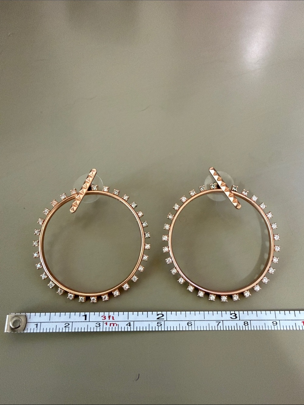 Kendra Scott Rose Gold Hoop Earrings with Crystal Accents
